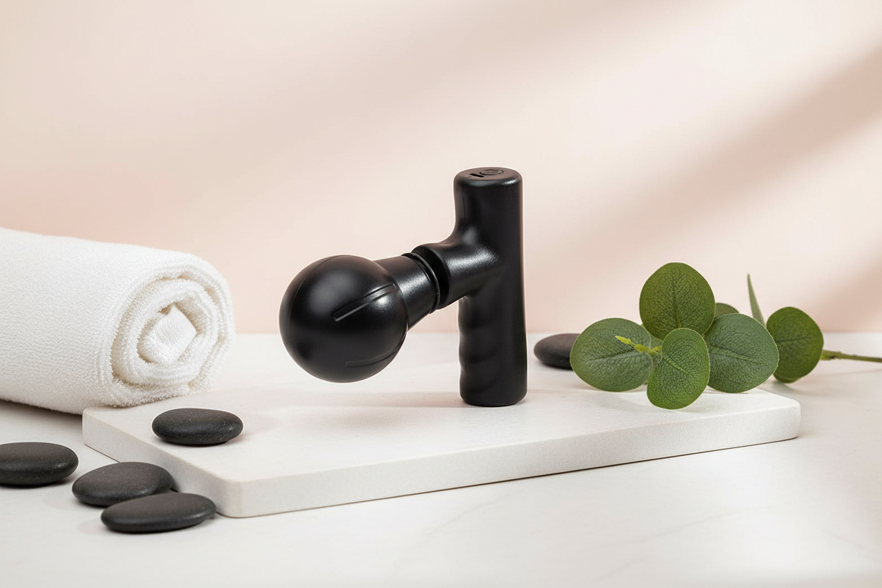 Mini Facial Gun Deep Muscle Massager in spa setting